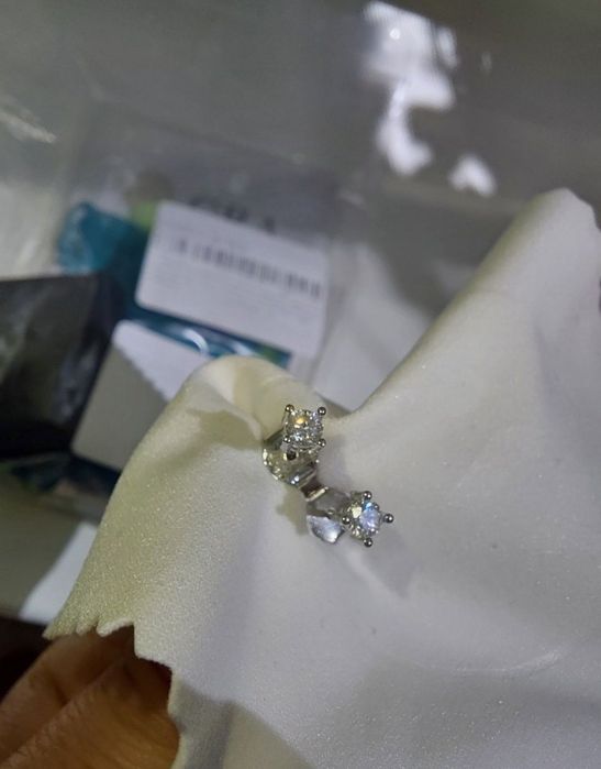 Срібні сережки з муасанітом 3мм 0.1ct пусети цвяшки серебро 925 серьги гвоздики
