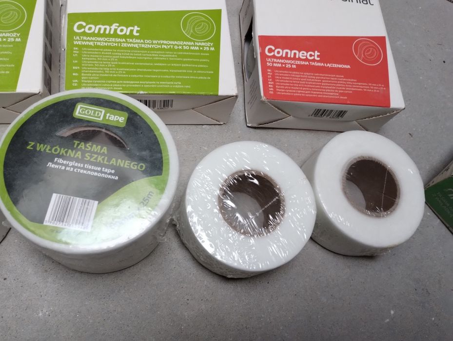 Taśmy do łączenia płyt kartonowo gipsowych.