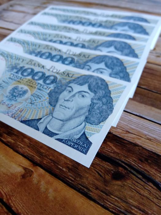 1000 zł PRL - ES cudo! Stan UNC, igła! Gratis 50 lub 100 zł PRL.