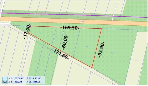 Działka usługowa 0,9362 ha przy DK48 Białki Dolne