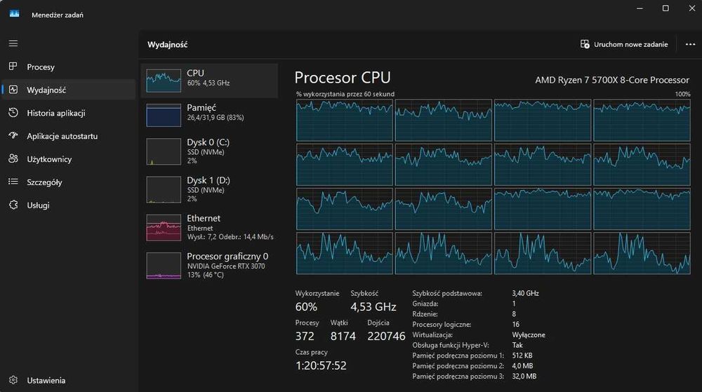 Komputer ryzen 7 5700x / 32gb ram / RTX 3070