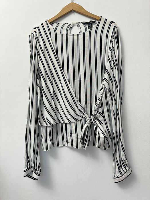 Bluzka wiskozowa biała w paski bluzeczka New Look rozmiar 40 L