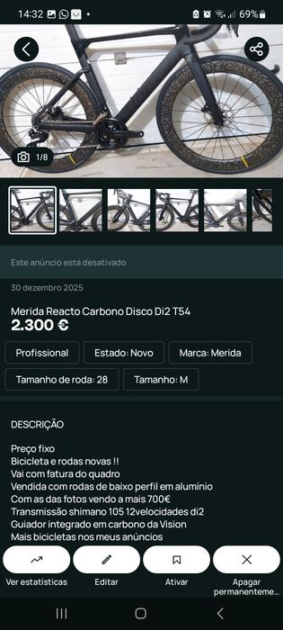 Merida reacto team    Carbono modelo topo  gama  t54