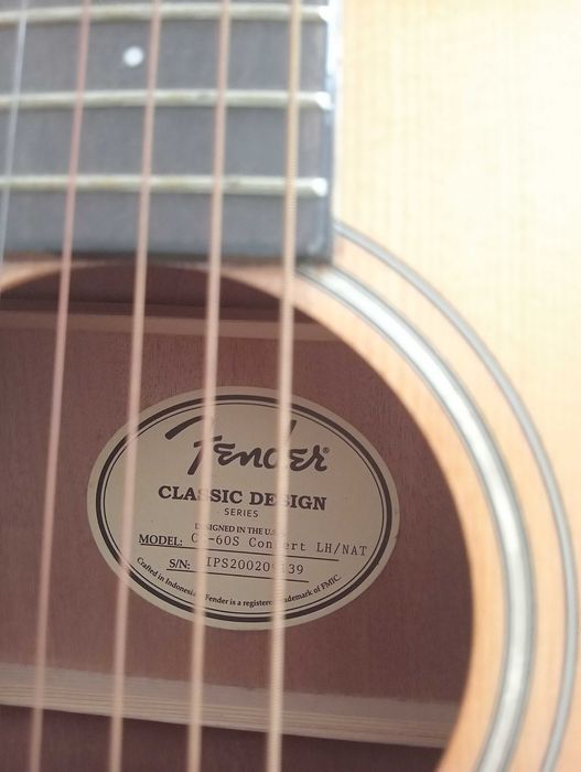 Guitarra acústica Fender CC60s concerto esquerdinha