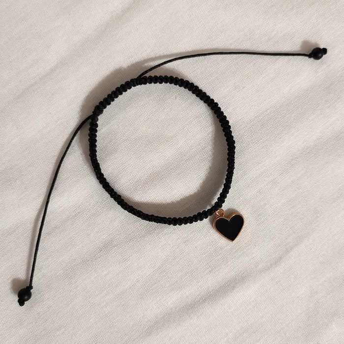 B524 Bransoletka Serce makrama pleciona Handmade Rękodzieło