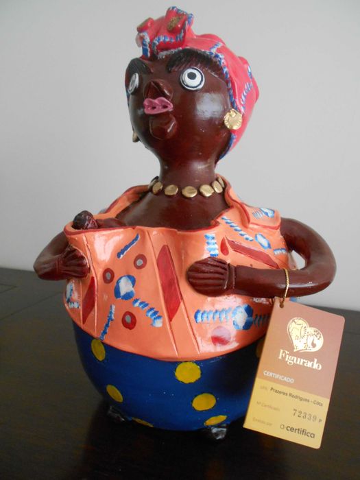 Linda coleção de 3 peças do figurado de Barcelos da ceramista P. Côta