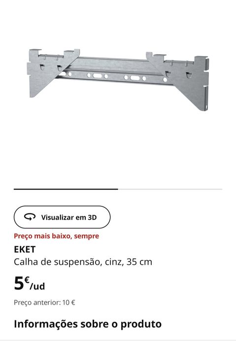 Vários Cubos EKKET Ikea + Calha Fixa