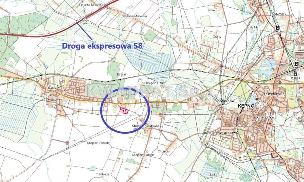 Działka inwestycyjna pow. 2,0212ha - Chojęcin
