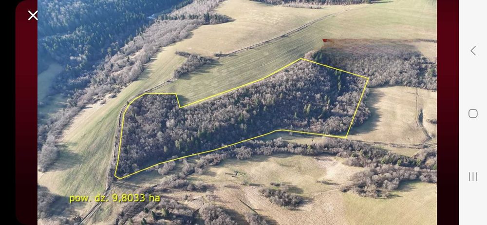 Działka rolno-reśna Bieszczady  Liskowate 10 ha gmina Ustrzyki Dolne