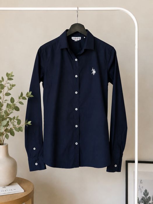 Сорочка жіноча u.s. polo assn темно-синя класична розмір s