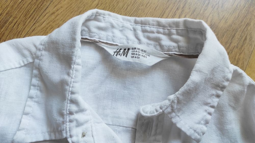 Koszula H&M rozm. 110  LEN/BAWEŁNA