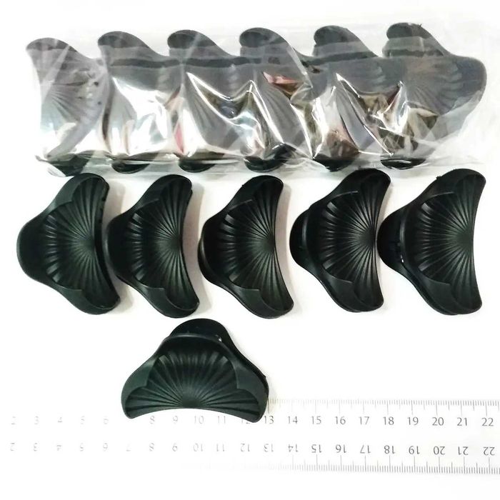 Заколка краб каучуковый, черный