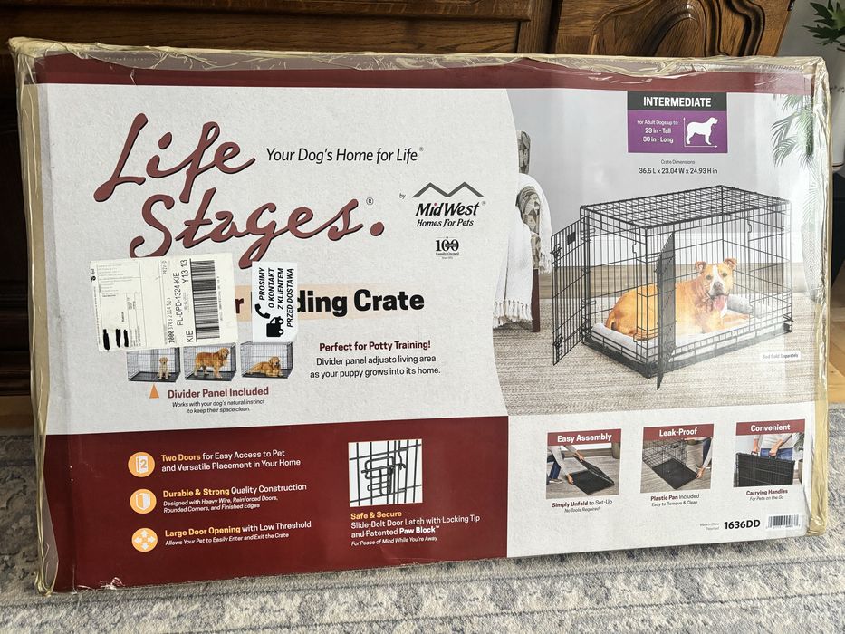 Dwudrzwiowa klatka dla psa (średnia) Life Stages 1636DD MidWest