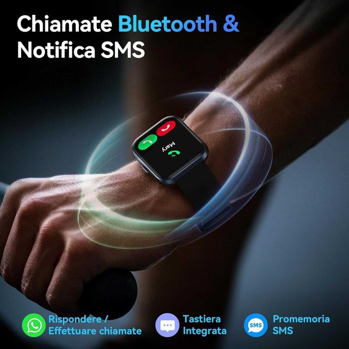 Fitpolo ID208P Smartwatch połączenia SMS tętno budzik stoper IP68 SpO2