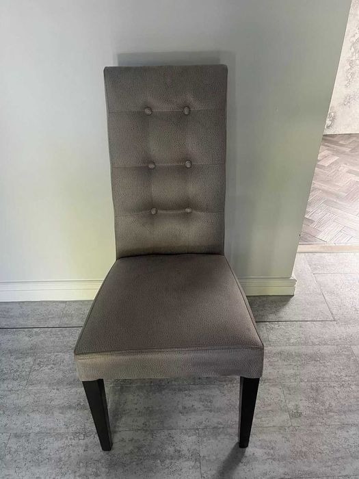 Italian Grey Extending Table and 8 Matching Micro Fibre Faux Chairs