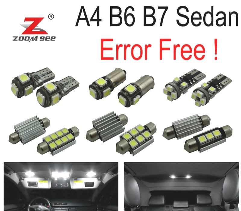KIT COMPLETO DE 20 LÂMPADAS LED INTERIOR AUDI A4 S4 RS4 B6 B7 SEDAN SALOON SãLO 2002-2008