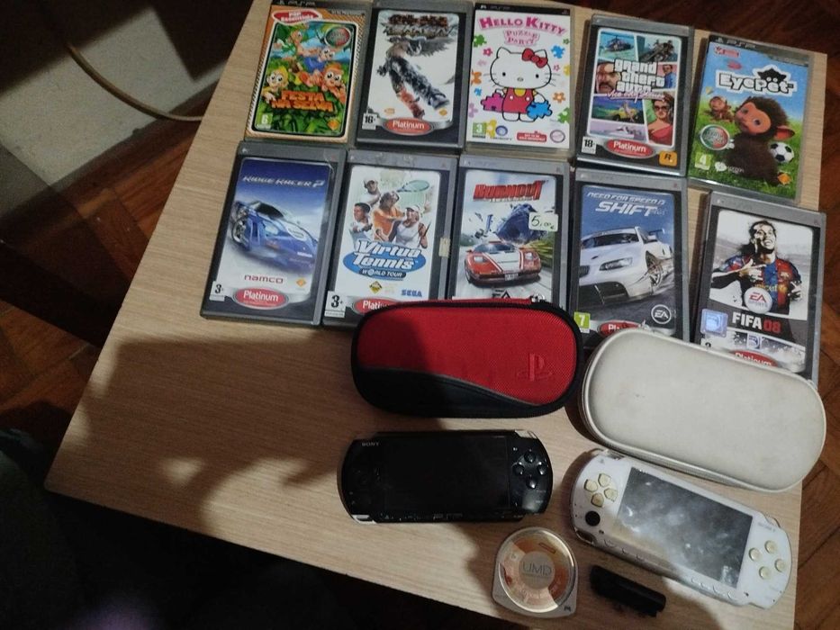 2 Psp portátil com bolsa+câmara+jogos