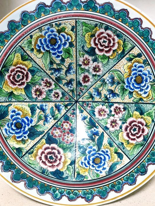 Fantástica grande taça em faiança do Outeiro Agueda - ass. A. Pereira