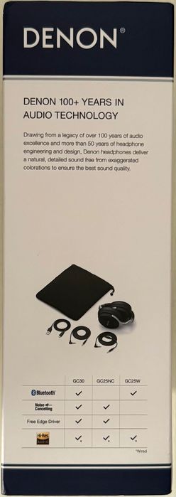 Auscultadores Bluetooth Denon Ah-Gc25W- novos, 3 anos de garantia