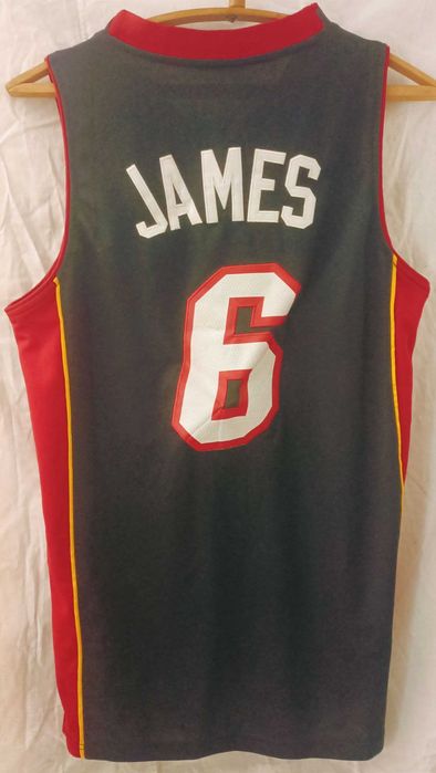 Adidas NBA Miami Heat LeBron James #6 майка черная/красная размер S