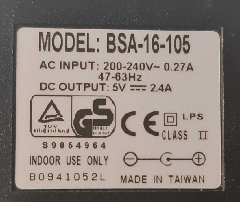 BSA-16-105 Transformer, Output 5V 2.4A64551264657666124