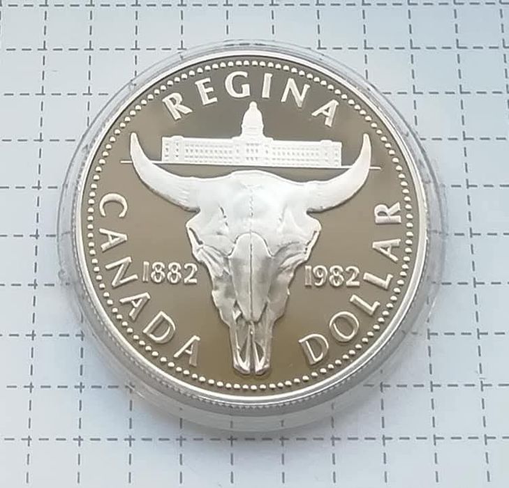 Канада 1 долар 1982р.СРІБЛО.ПРУФ. 100 років місту Реджайна.