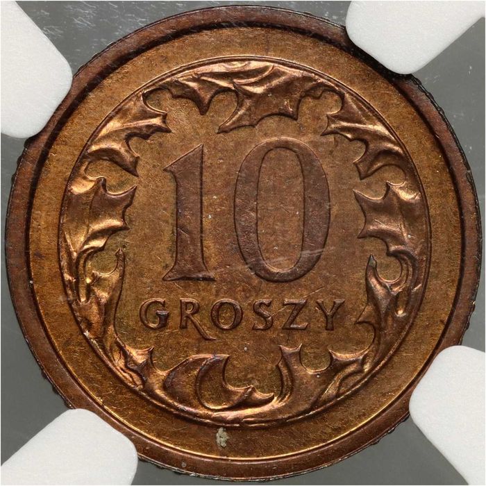 10 groszy 2006 Próba Technologiczna Brąz NGC MS62 Bardzo Rzadkie