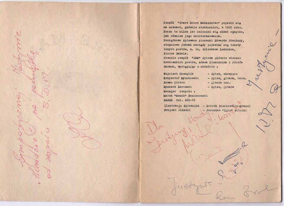 AUTOGRAFY - Stare Dobre Małżeństwo - śpiewnik - lata 80-te