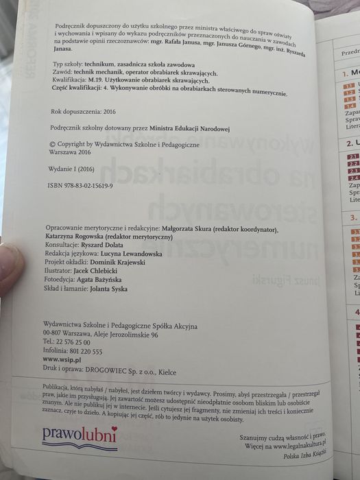 Wykonywanie obróbki na obrabiarkach sterowanych numerycznie /Janusz Figurski