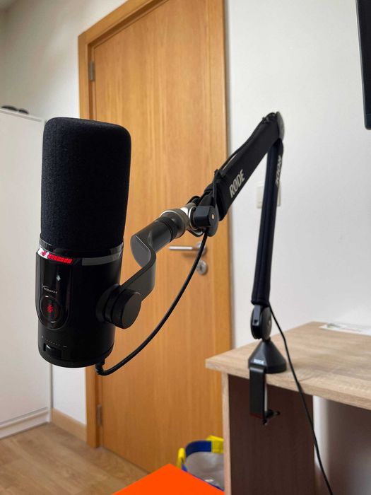 Kit microfone HyperX FlipCast + braço Rode PSA1+ - c/ caixas e faturas
