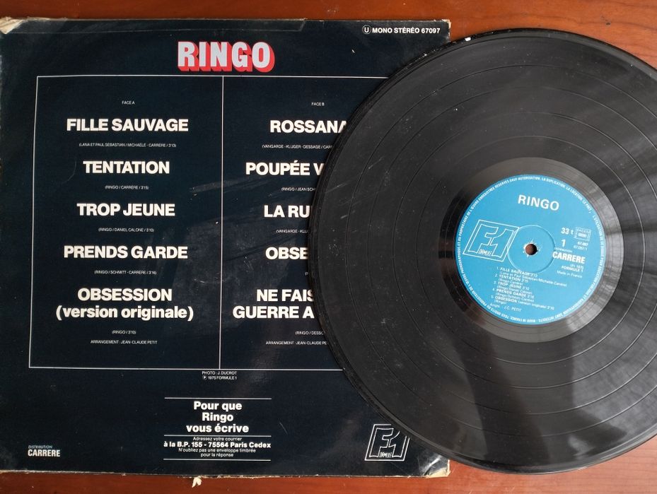 Disco de vinil LP Ringo - Fille Sauvage'