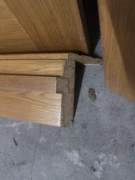 Portade madeira macissa, completa com aduela, vidros biselados