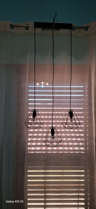 Candeeiro teto 3 luminárias