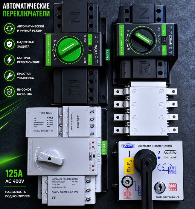 Автомат ввода резерву GEYA HAWD Tomzn TOQ 3567-63а /100а /125а 2p 3p 4p DUAL POWER автомат резерву АВР  авр Авр в наявності Перемикач ввода 2п 3п 4п
