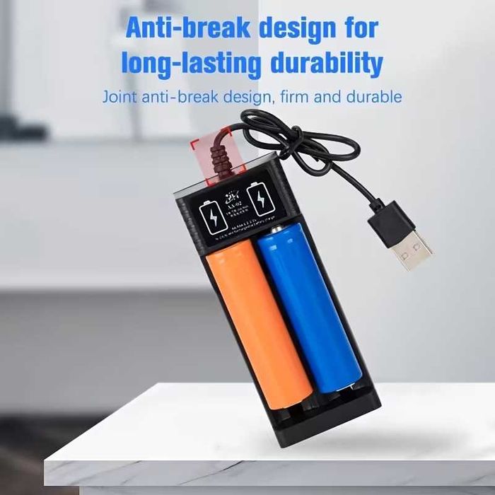 Універсальний USB зарядний пристрій для акумуляторів з двома слотами
