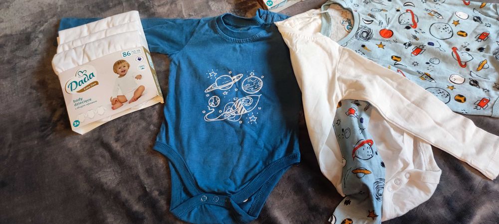 Body dziecięce rozm 86 chłopięce 9 szt NOWE Dada
