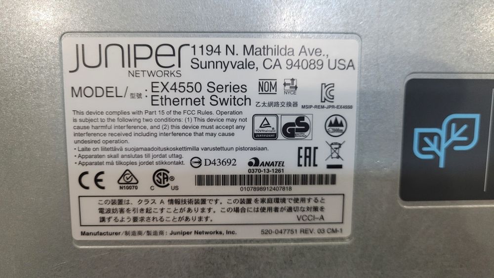Комутатор Juniper EX-4550