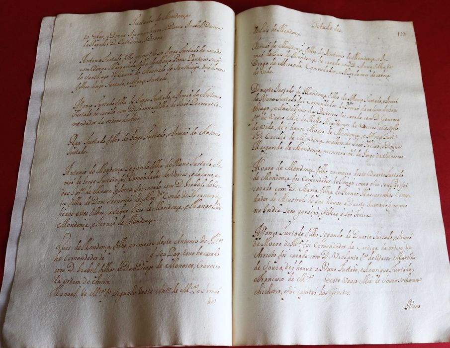 Título dos Furtados de Mendonça - origens e genealogia manuscrito antigo