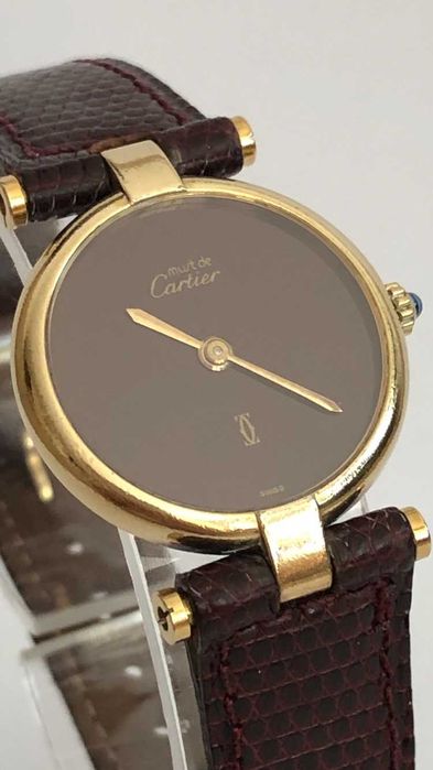 Cartier Must de Paris, srebro pozłacane, oryginał, pasek Cartier, LUX