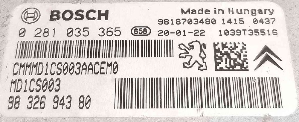 Centralina Motor / ECU 9832694380 - CITROËN C3 II