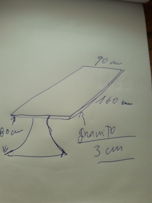 Mesa jantar em pinho e granito