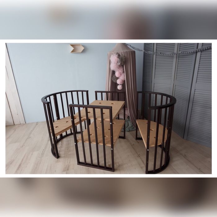 Кровать детская овальная 8 в 1 Кузя Premium Bed колёса+маятник+ матрац