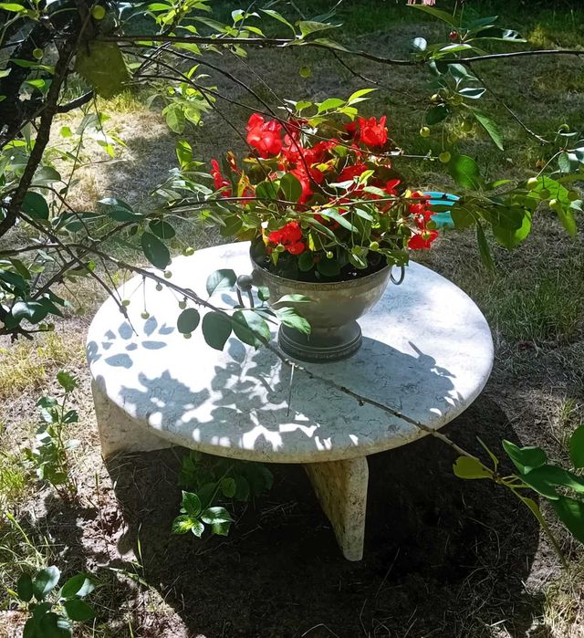 Marmurowy stolik ogrodowy