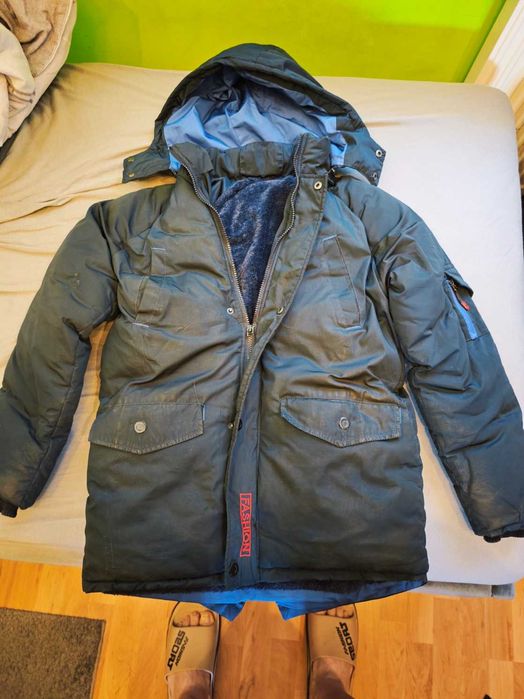 Kurtka puchowa z kożuszkiem i kapturem odpinanym na 13-16 lat