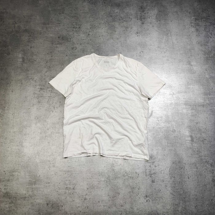MĘSKA Koszulka PREMIUM Basic Biała Czysta Elegancka Hugo Boss Haft