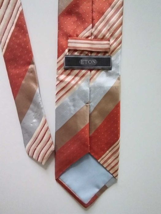 Krawat w pasy elegancki 100% SILK Seta Jedwab Eton