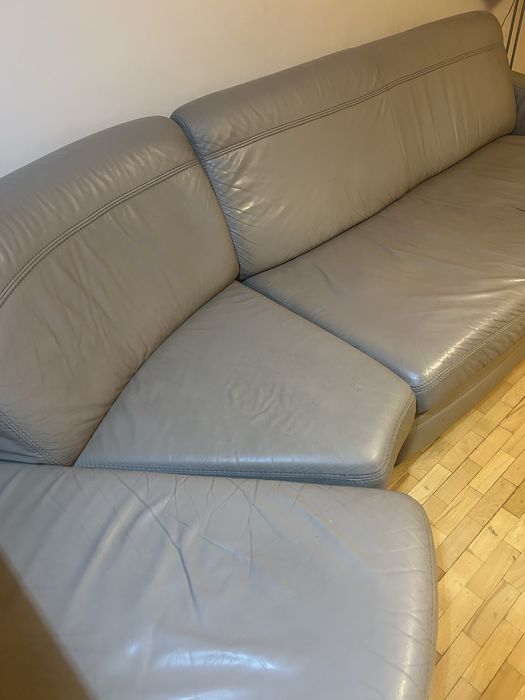 Sofa ze skóry z funkcją spania