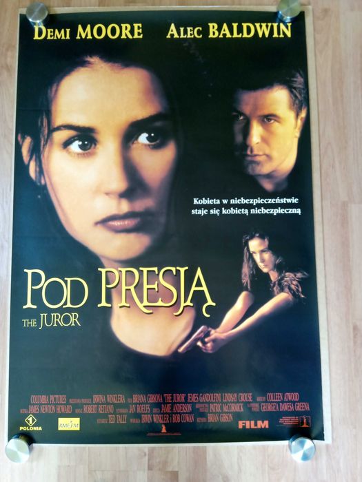 Plakat filmowy POD PRESJĄ/The Juror/Demi Moore/Oryginał z 1996 roku.