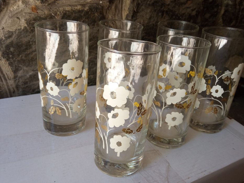 Стаканы с рисунком стеклянные новые 5 штук