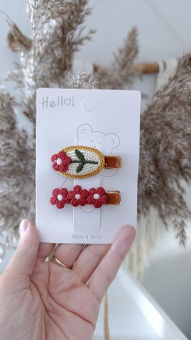 Dziewczęce retro spinki do włosów boho